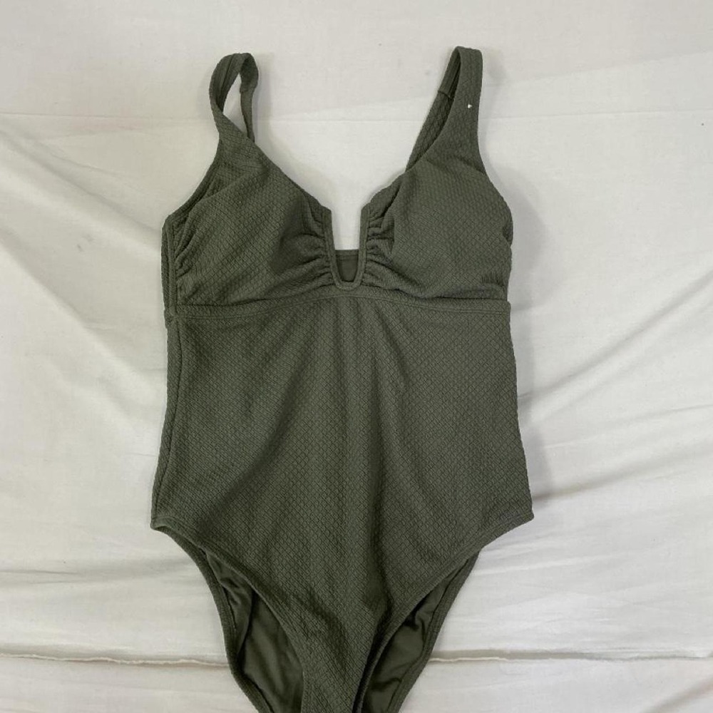 Brand new with tags women's olive green textured one-piece swimsuit in size 16